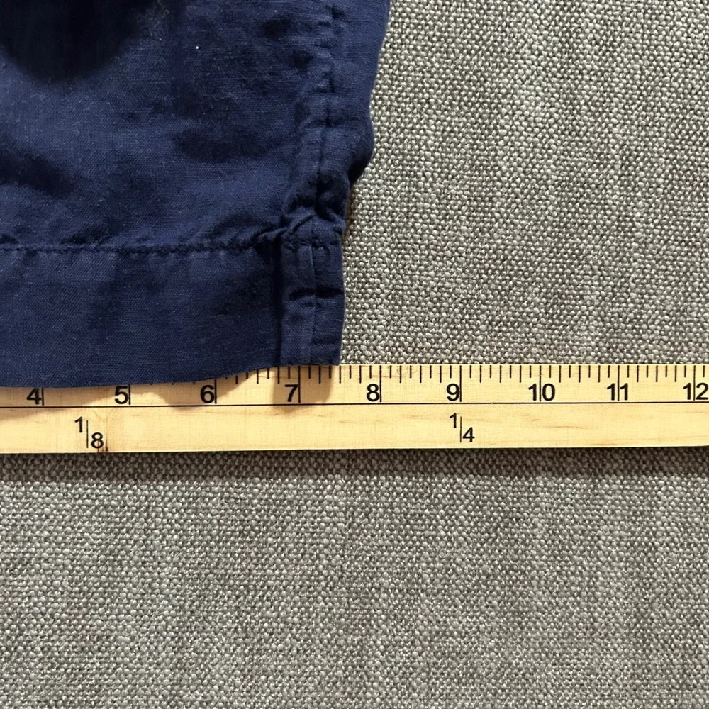 Polo Ralph Lauren Pants Mens 36x32 Navy Blue Linen Cotton Straight Fit Chinos